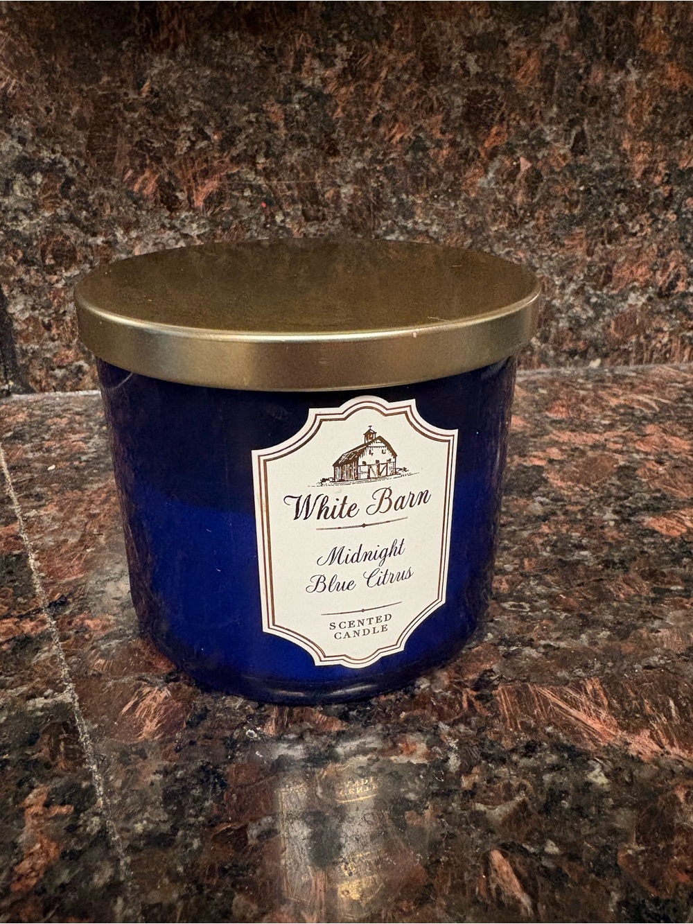 Handmade by me upcycled Midnight Blue Citrus candle #candle #scentedcandle